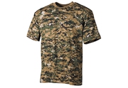 US tričko, vzor digital- woodland, bavlna S