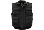 US prošívaná vesta, Ranger, černá, lemovaná, s mnoha kapsami XL
