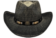 Strohhut, mit Hutband, Texas, schwarz/braun