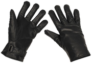 BW kožené rukavice, lemované, černé L