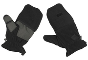 Flísové rukavice 3v1 - palčáky, bezprsté a prstové rukavice, černé XL