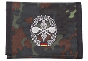 Textilní peněženka na suchý zip, se znakem, flecktarn