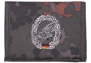 Textilní peněženka na suchý zip, se znakem, flecktarn