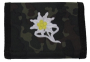 Textilní peněženka na suchý zip, flecktarn, s výšivkou
