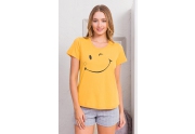 Dámské pyžamo šortky Big smile žlutá XL