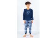 Dětské pyžamo dlouhé Sova tmavě modrá 11 - 12