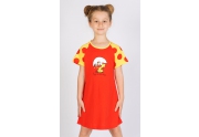 Dětská noční košile s krátkým rukávem Malé kuře červená 3 - 4