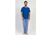 Pánské pyžamo dlouhé Karel modrá L