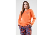 Dámské pyžamo dlouhé Nicol oranžová XL