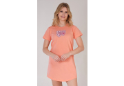 Dámská noční košile s krátkým rukávem Super girl korálová S