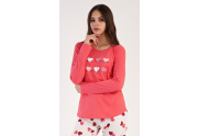 Dámské pyžamo dlouhé Valentýna jahodová XL